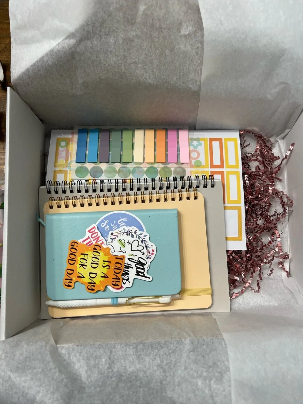 Scribbles & Smiles: self care box with journaling supplies and extra goodies